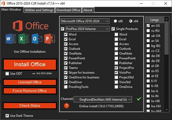 Office 2013-2024 C2R Install / Lite 7.7.7.7 r25